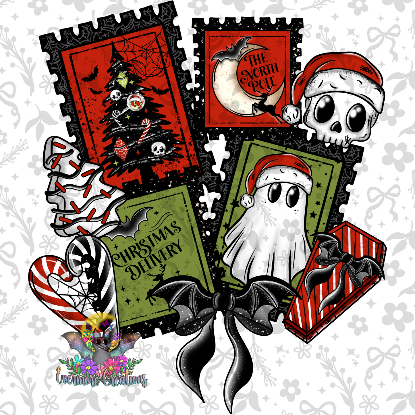 Creepmas stamps 2 PNG Download Only