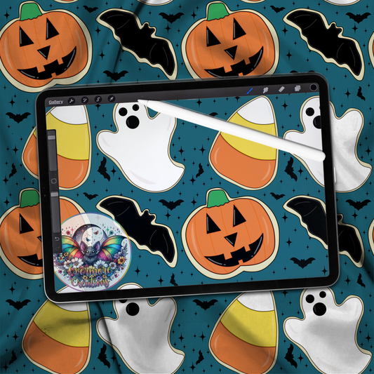 Spooky cookies color way seamless(digital download only)