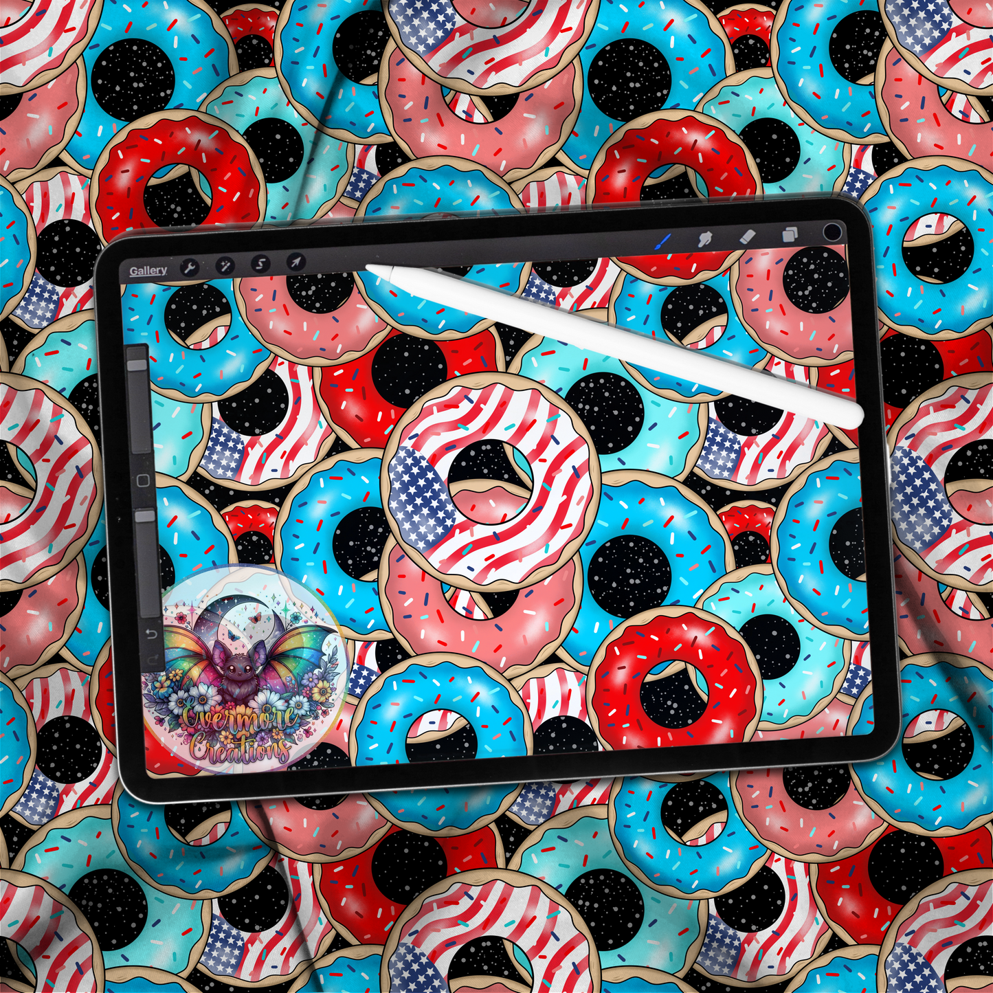 Patriotic donuts colorways seamless(digital download only)