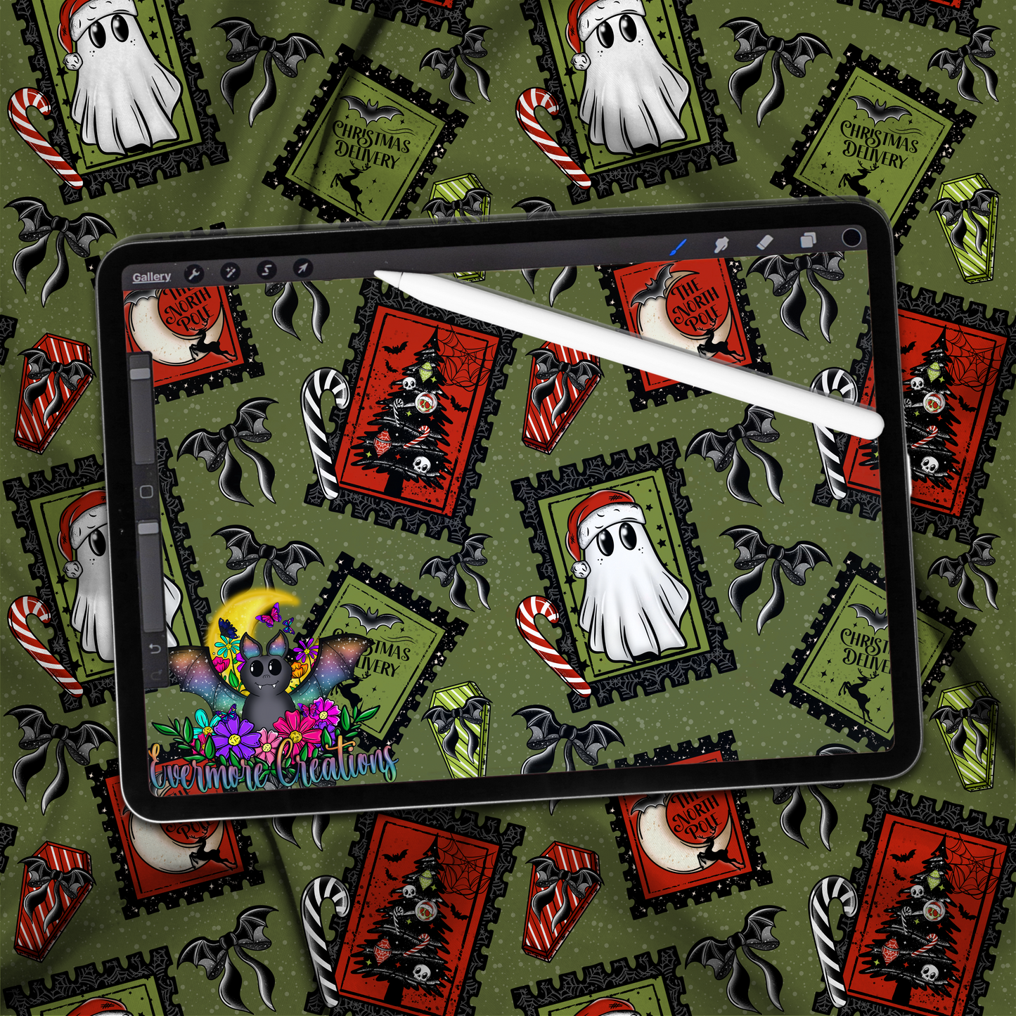 Creepmas stamps Colorway seamless Download Only