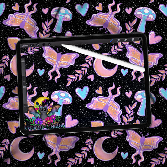 Moth moon Colorway seamless Download Only