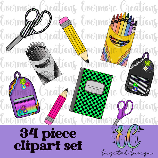 Back to school clipart(digital download only)