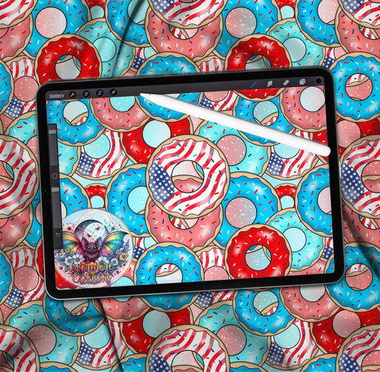 Patriotic donuts colorways seamless(digital download only)